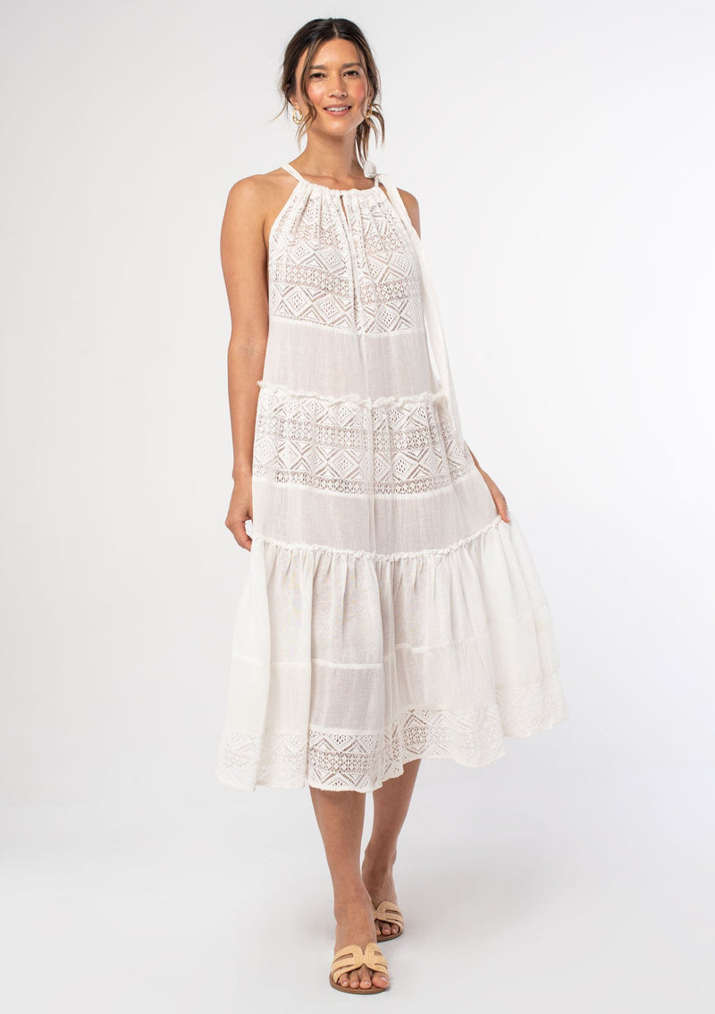 Sleeveless Cotton Gauze Summer Dress in White from Thailand, 'Relaxing Day