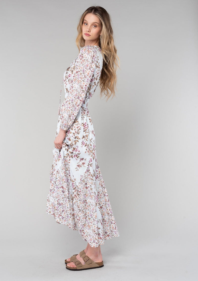 Women's Dress - Pink Floral Classic Boho Maxi Dress | LOVESTITCH