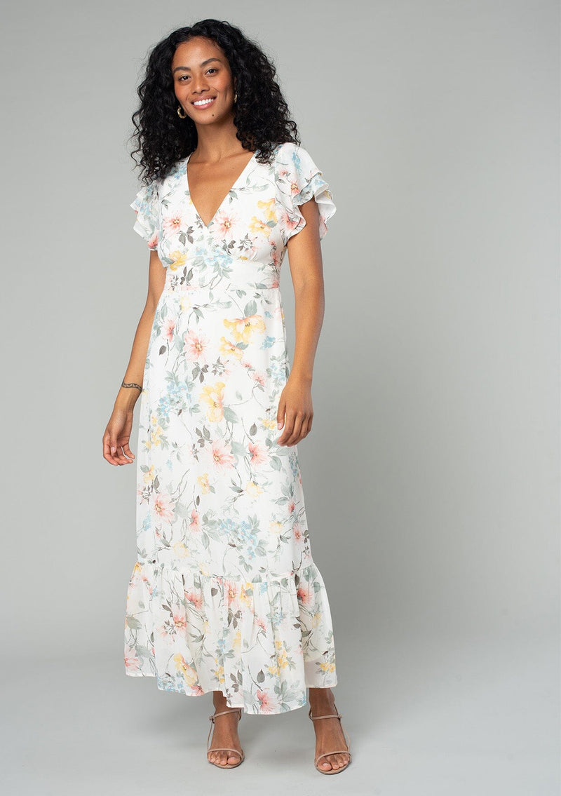 SheIn Women's Plus Size Floral Short Sleeve Maxi Dress Wrap V