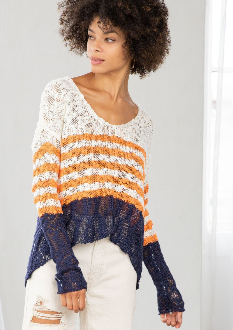 Chic Color Block Striped Sweater – Hearth & Haven Emporium