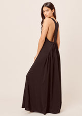 [Color: Black] Lovestitch black gorgeous, tiered maxi dress with flowy, flattering silhouette and sexy racerback detail. 