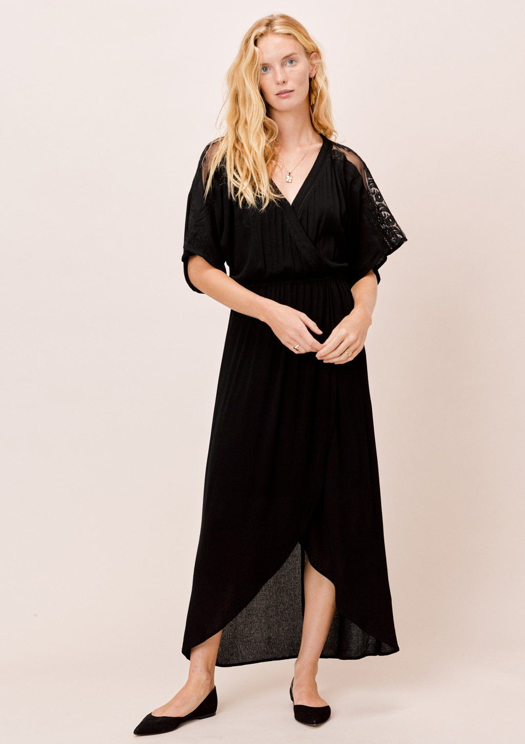 Relaxed Bohemian Black Maxi Dress | LOVESTITCH