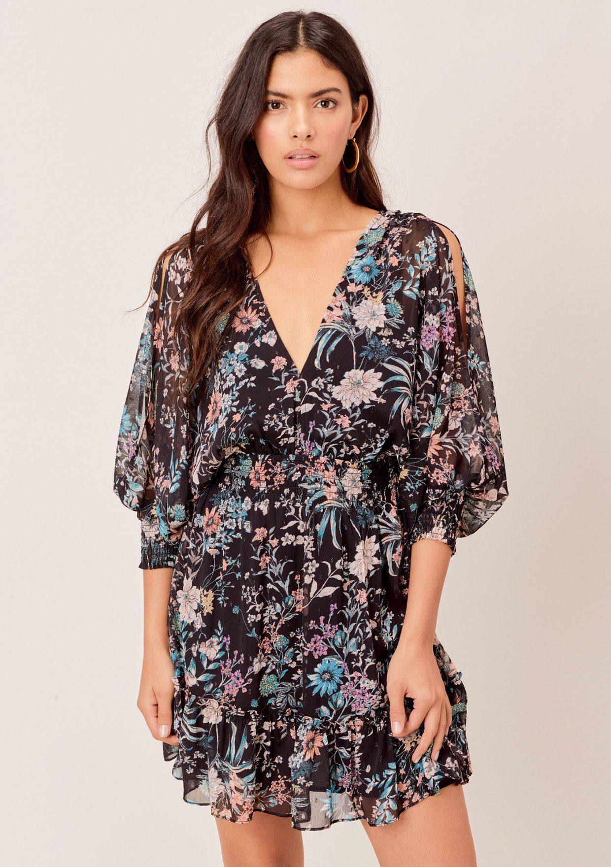 Split Sleeve Floral Print Dress | LOVESTITCH