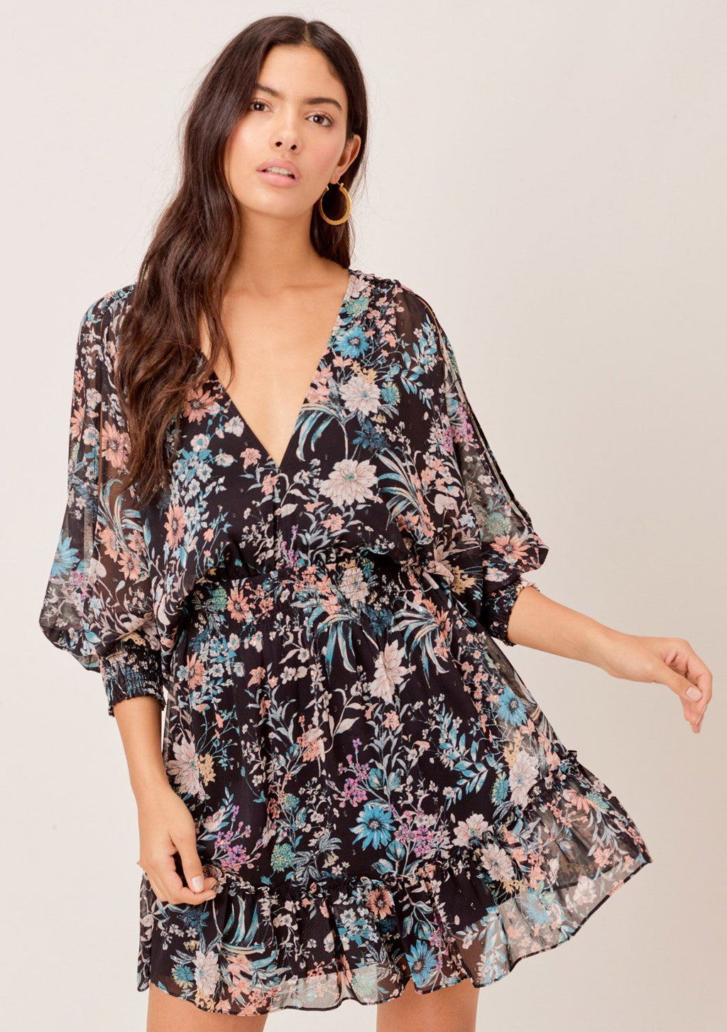 Split Sleeve Floral Print Dress | LOVESTITCH