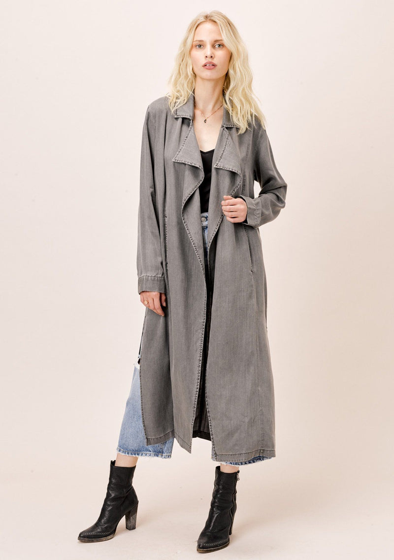 Ankle Length Long Grey Trench Coat | LOVESTITCH