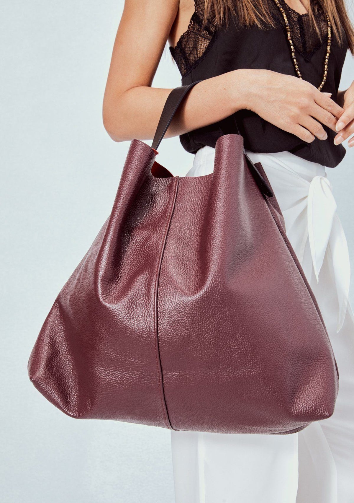 Slouchy leather purse sale