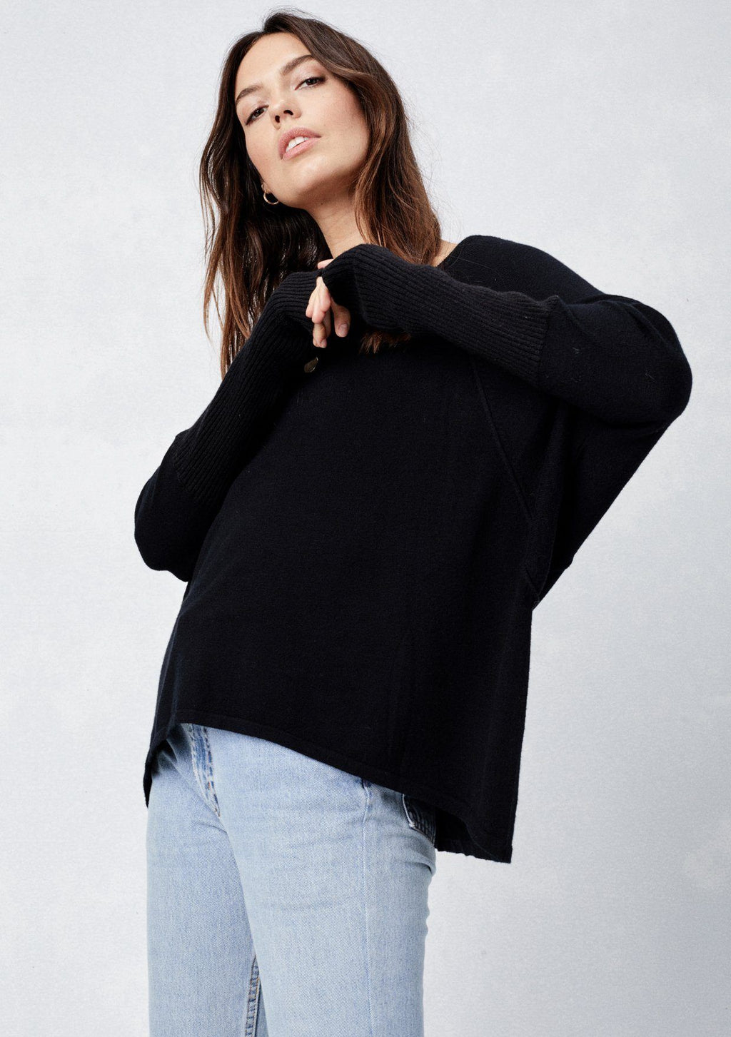 Chic + Classic Black Oversized Pullover Sweater | LOVESTITCH