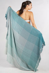 Seafoam Fringe Beach Throw