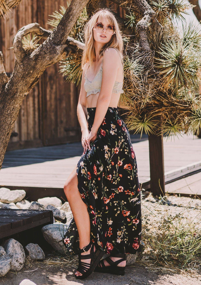 Pretty Floral Boho Maxi Wrap Skirt LOVESTITCH Floral Skirt