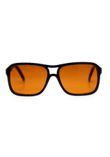 [Color: Deep Orange] Vintage inspired INDY sunglasses with aviator frames and deep orange lenses. 