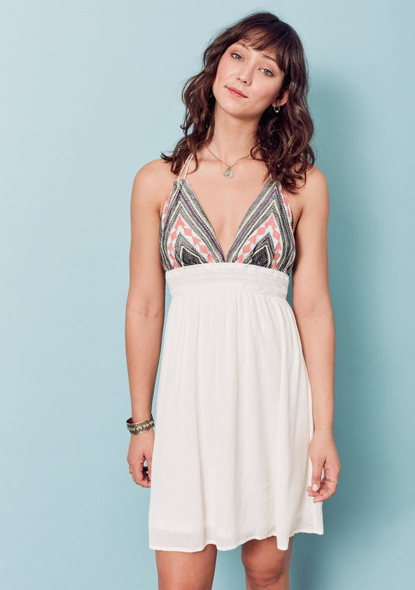 By My Side Embroidered Halter Dress